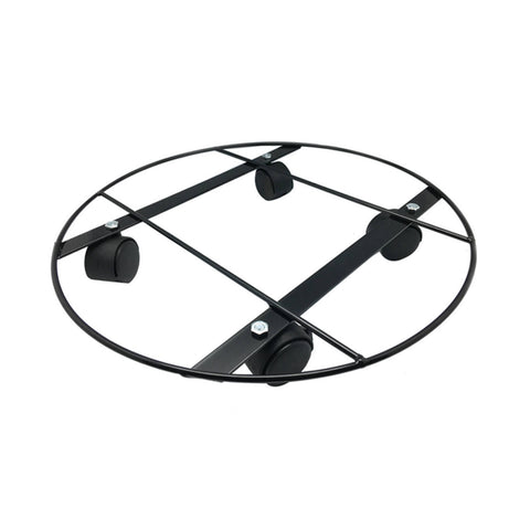 Eden 30cm Heavy Duty Round Pot Plant Trolley, Metal, 50kg Capacity, Indoor & Outdoor