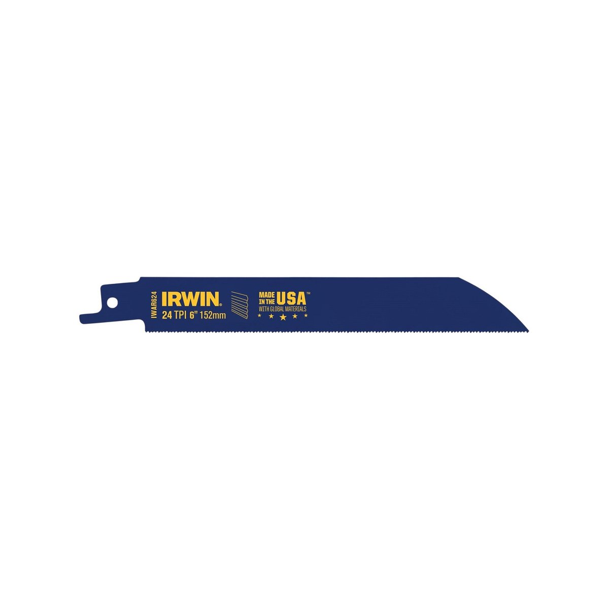Irwin 6in 24TPI Bi-Metal Thin Metal Cutting Reciprocating Saw Blade 5 Pack