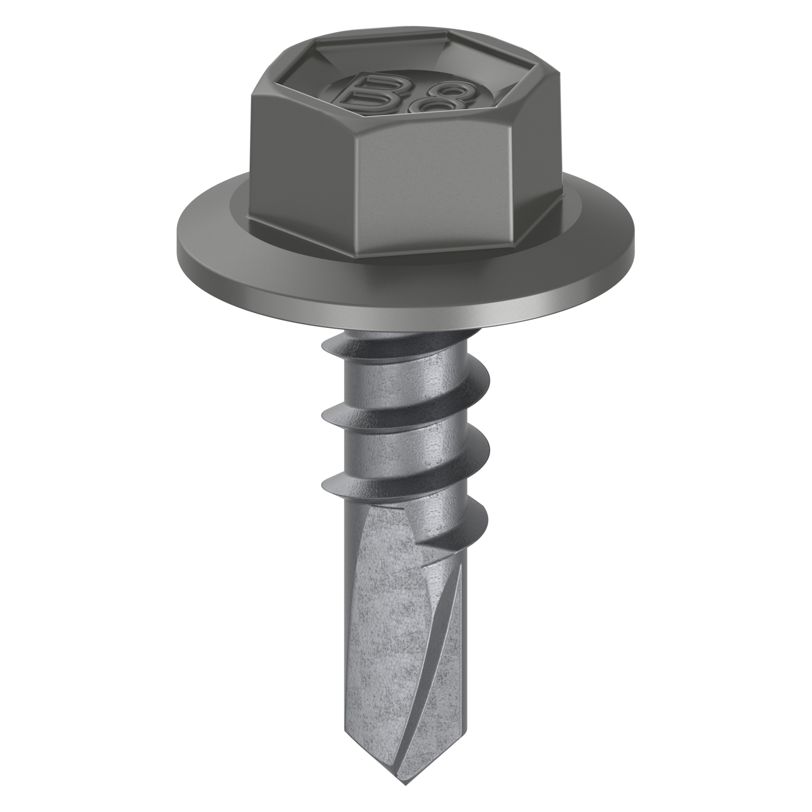 Bremick 10g x 16mm Hex Metal Screws B8 Woodland Grey - 100 Pack