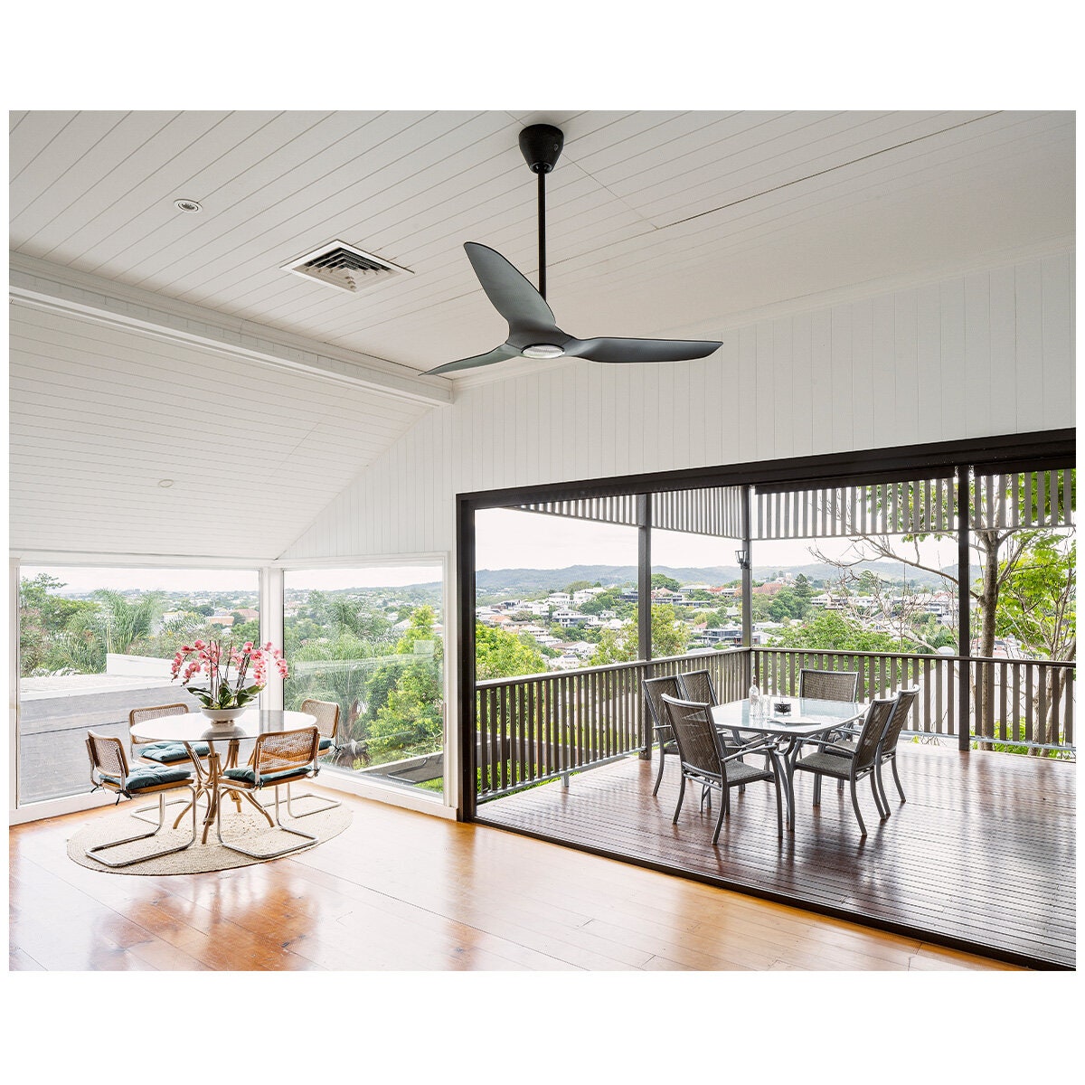 Big Ass Fans Haiku L 52 Inch Black Ceiling Fan - 256mm Drop Tube, 7 Speeds - HAIKULBL52256MMLED