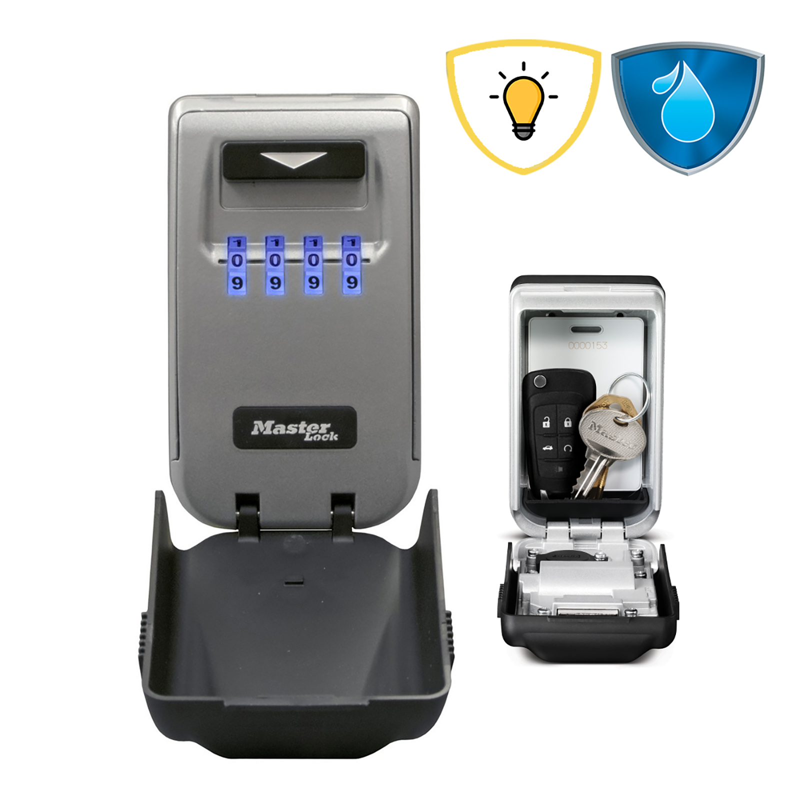 Master Lock Light Up Wall Mounted Key Safe with Combination Lock, 5425DAU