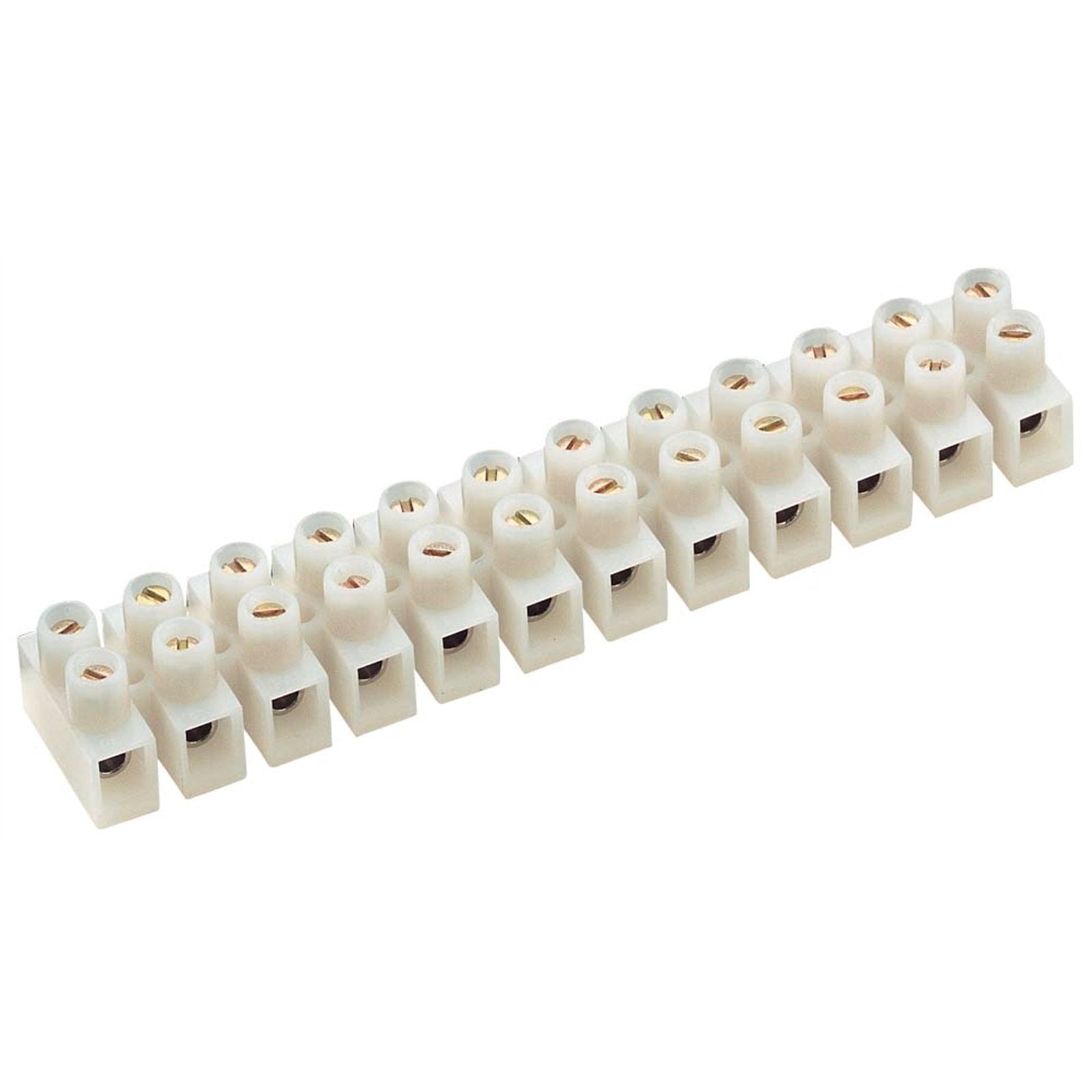 Narva 20A 3mm Terminal Connector Strip, White Polyamide, 12 Block