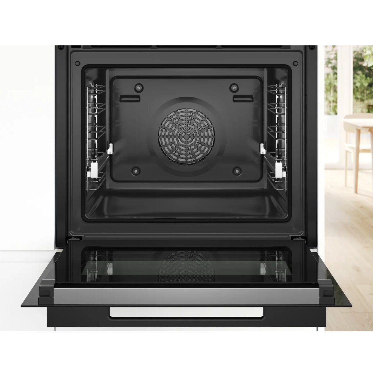 Bosch 60cm Series 8 Pyrolytic Multifunction Oven - 71L Black - Air Fry and Meat Probe - HBG976MB1A