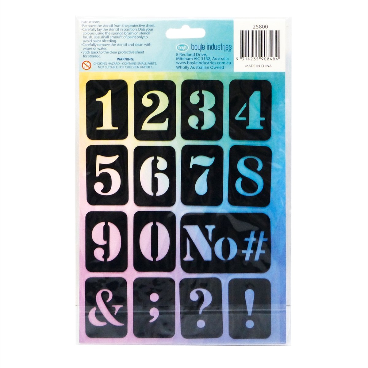 Boyle Adhesive Stencil Starter Kit 2 Sheets