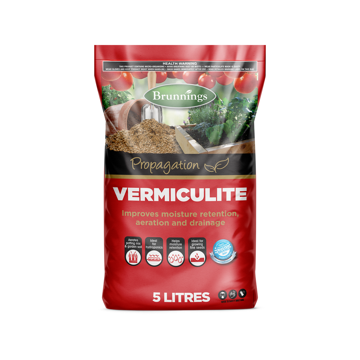 Brunnings Vermiculite - 5L - Sterile Material - Moisture Retention - SuperSaverAU - view 1