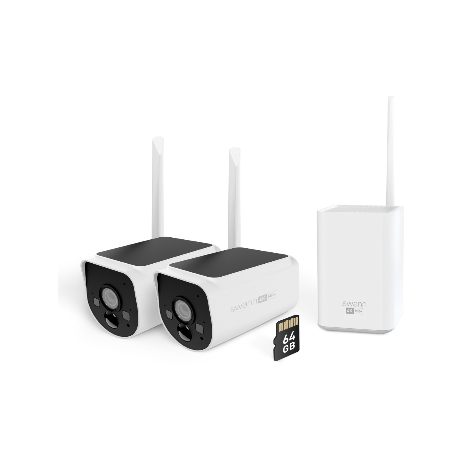Swann MaxRanger 4K Solar Wireless Security System 2 Pack, 64GB, Night Vision SWNVK-MR4KSD2-AU
