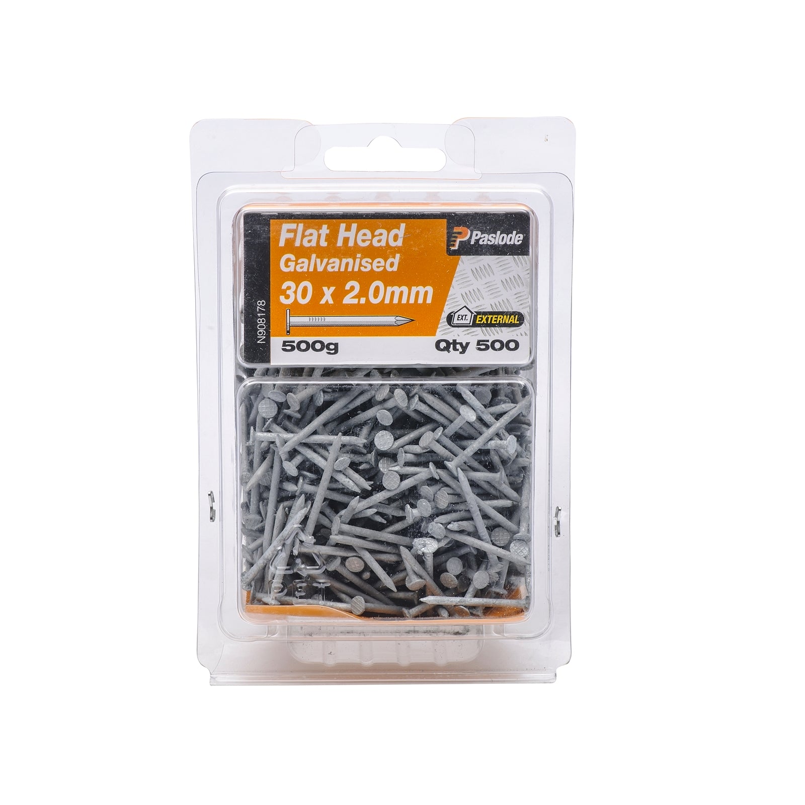 Paslode Galvanised Flat Head Nails 30 x 2.0mm 500g - 500 Pack