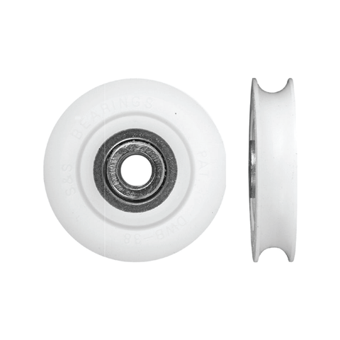 Rolltrak 38mm Acetal Concave Replacement Roller, Patio Door, White