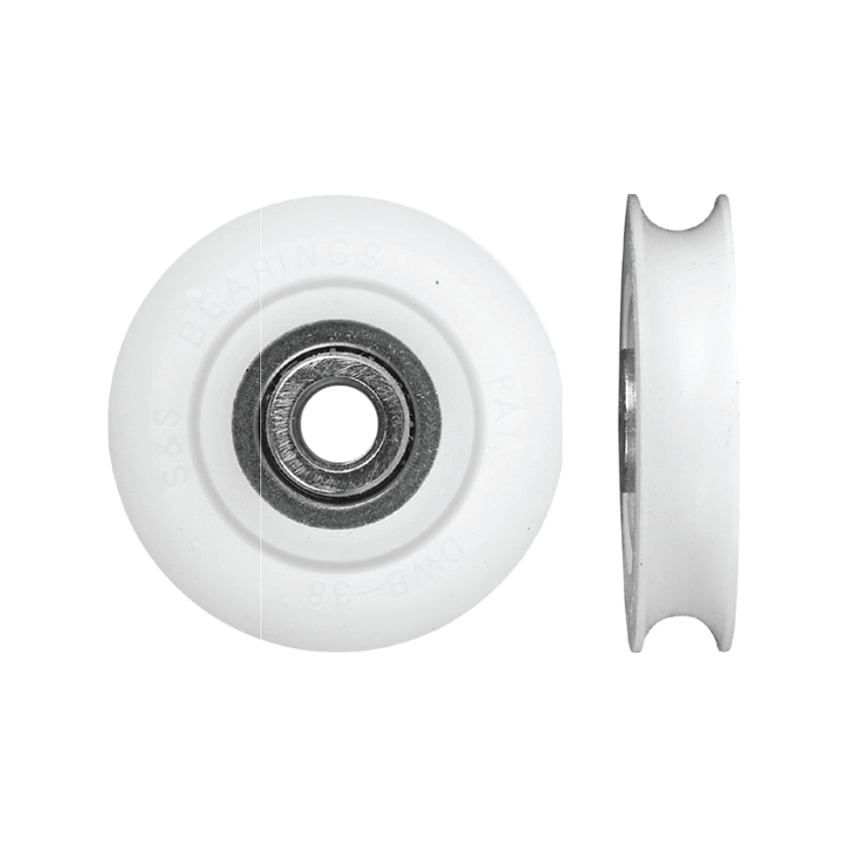 Rolltrak 38mm Acetal Concave Replacement Roller, Patio Door, White