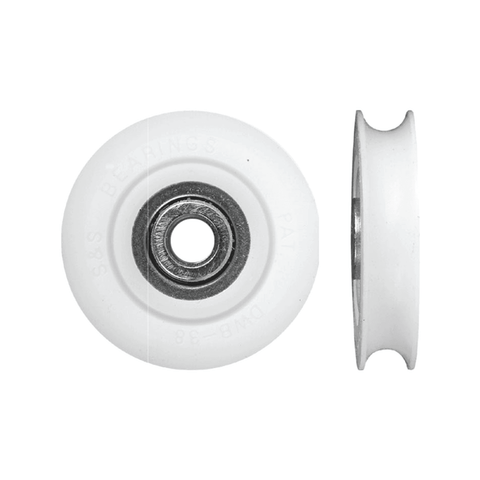 Rolltrak 38mm Acetal Concave Replacement Roller, Patio Door, White