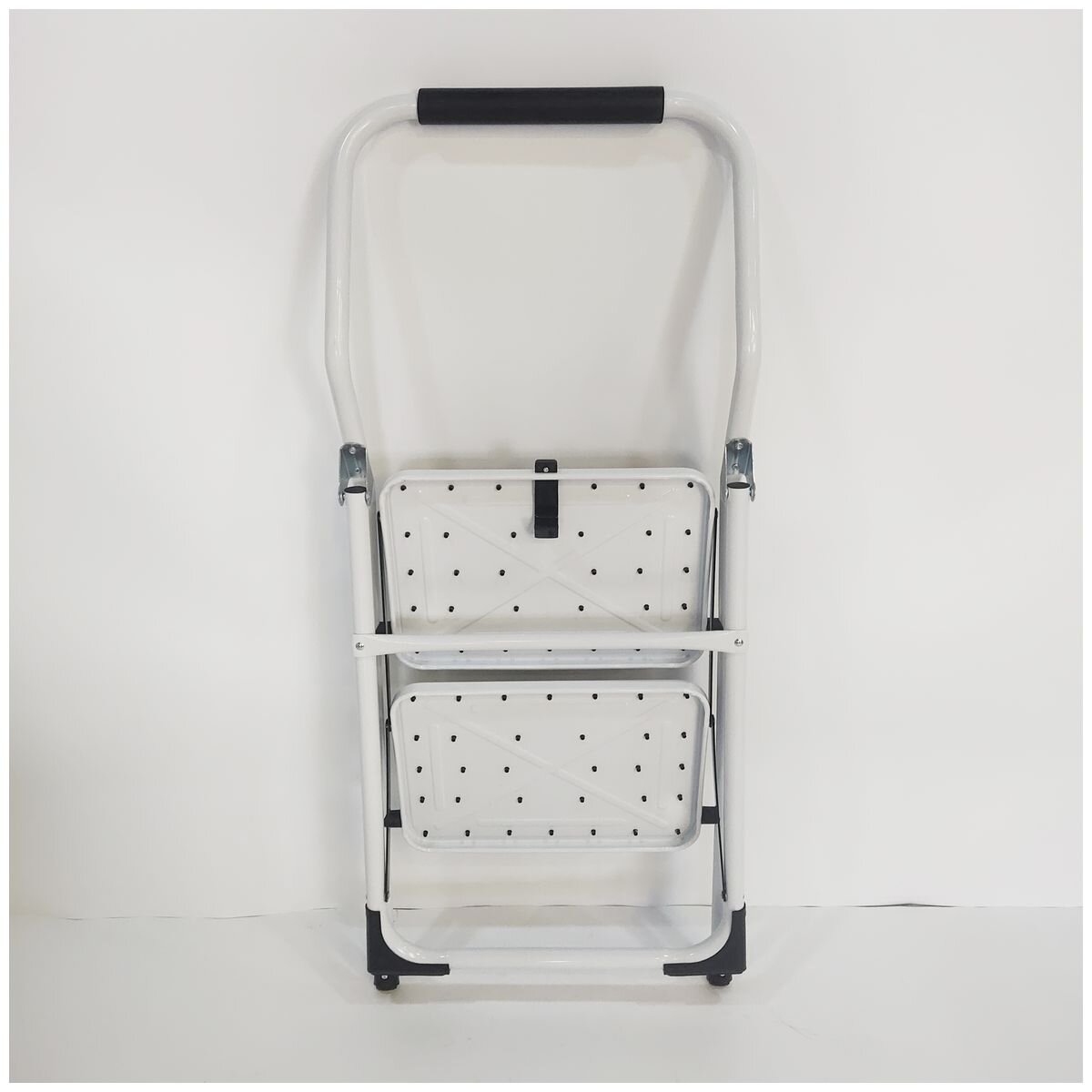 L.T. Williams 2 Step Ladder - White Powder Coated Steel - 150kg Load Capacity - 9755