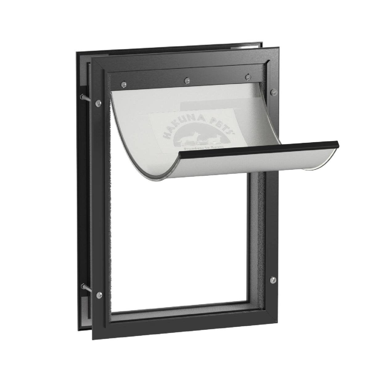 Hakuna Pets Large Black Deluxe Aluminium Pet Door
