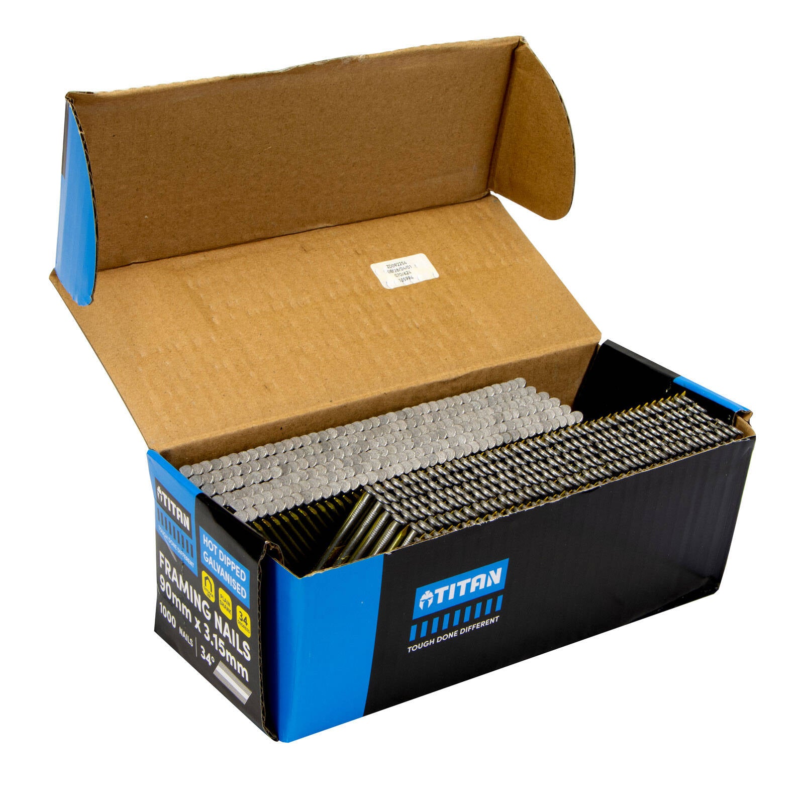 Titan 90 x 3.15mm Hot Dipped Galvanised Collated Framing Nails - 1000 Box