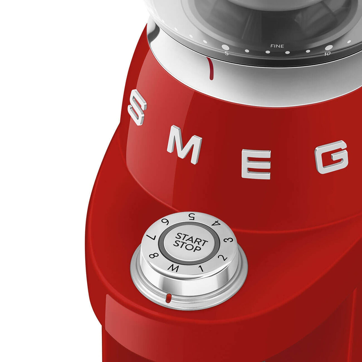 Smeg 50's retro style coffee grinder - red - 240g bean hopper - 50 grinding steps - CGF03RDAU