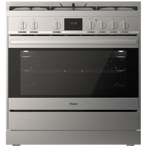 Haier 90cm 500 Series Dual Fuel Oven 149L - Air Fry, 5 Burners, Stainless Steel - HOR90S11MSX2