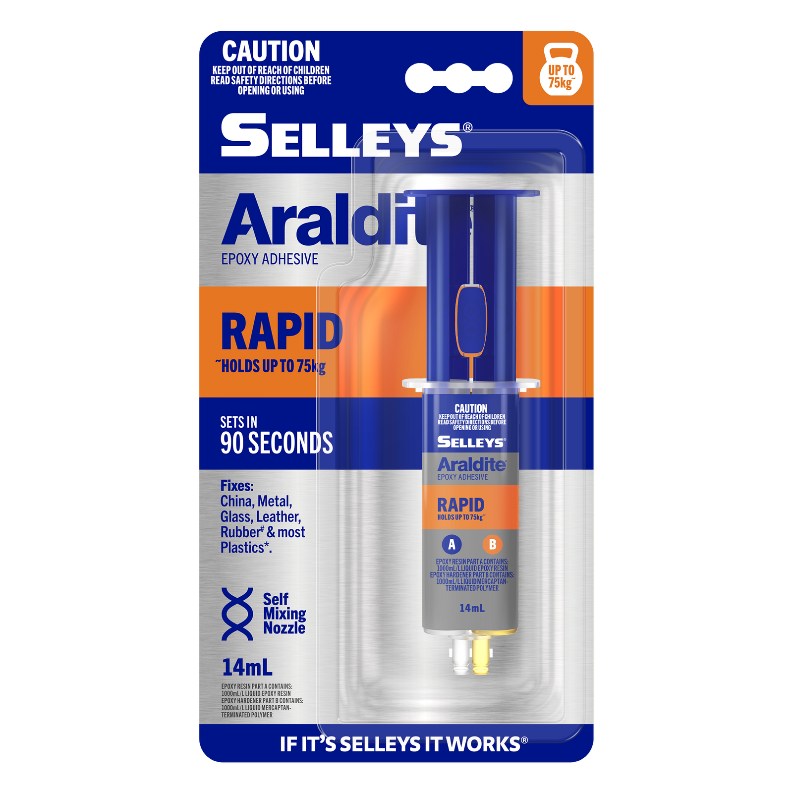 Selleys Araldite Rapid Fast-Setting Epoxy Adhesive Clear 14ml