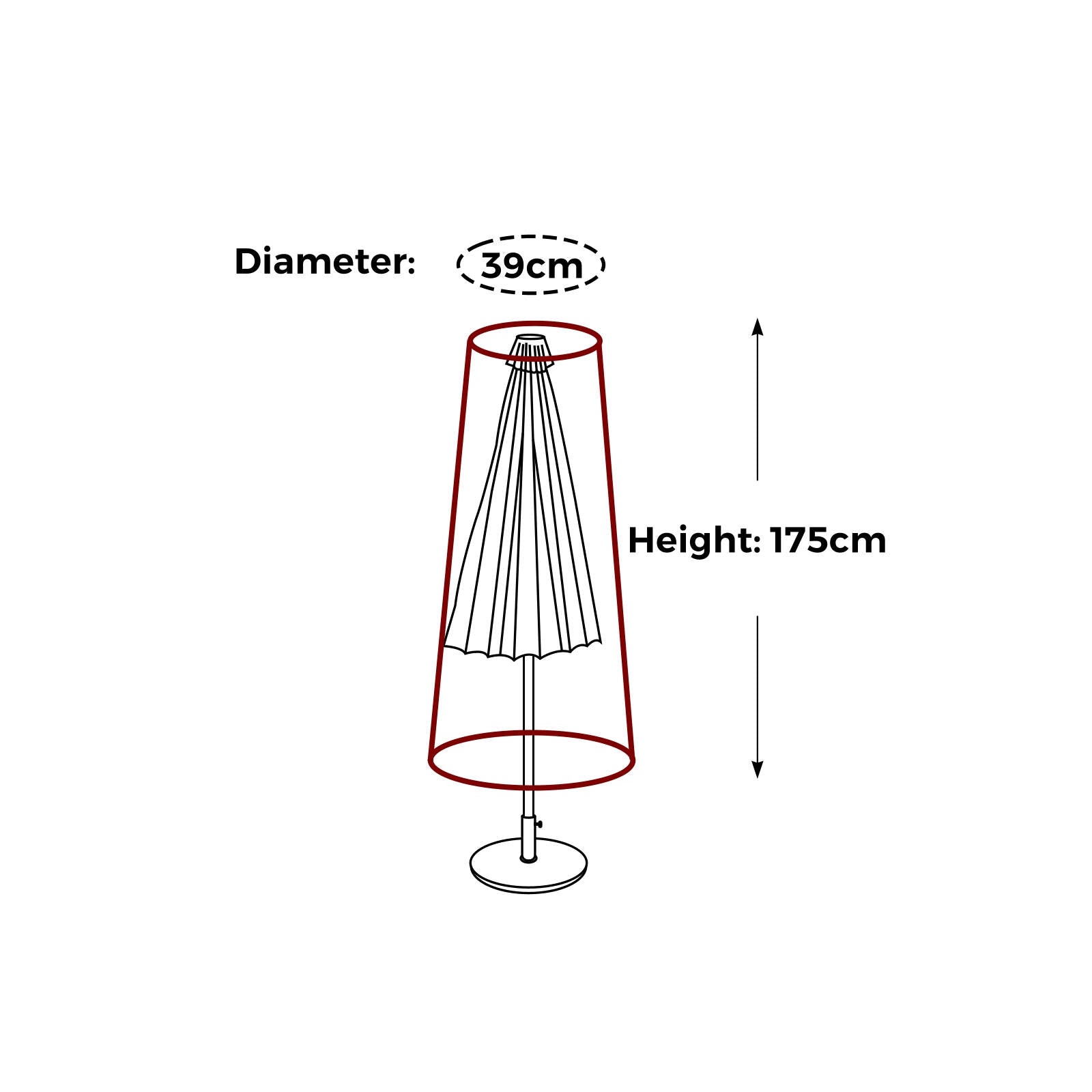 Mojo Ultimate Market Umbrella Outdoor Furniture Cover, Weathertex, Weather & UV Resistant