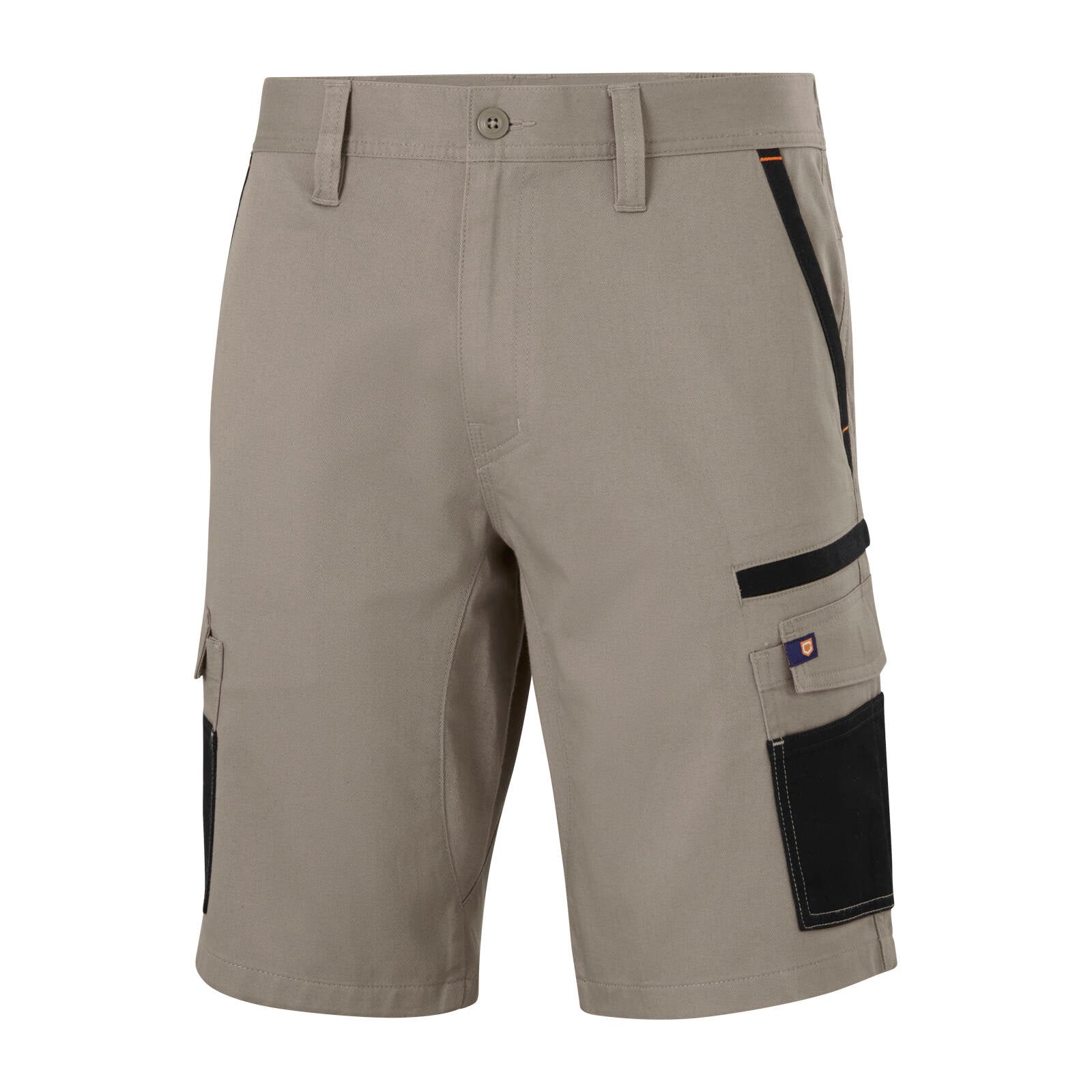 Citeco Khaki Cargo Mid Shorts - Cotton Stretch Twill 245gsm, Size 82R