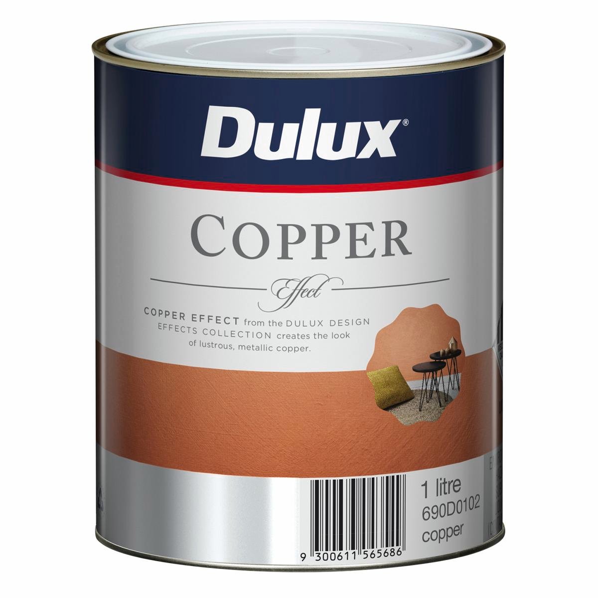 Dulux Design Copper Effect Paint 1L, Water-Based Interior Exterior