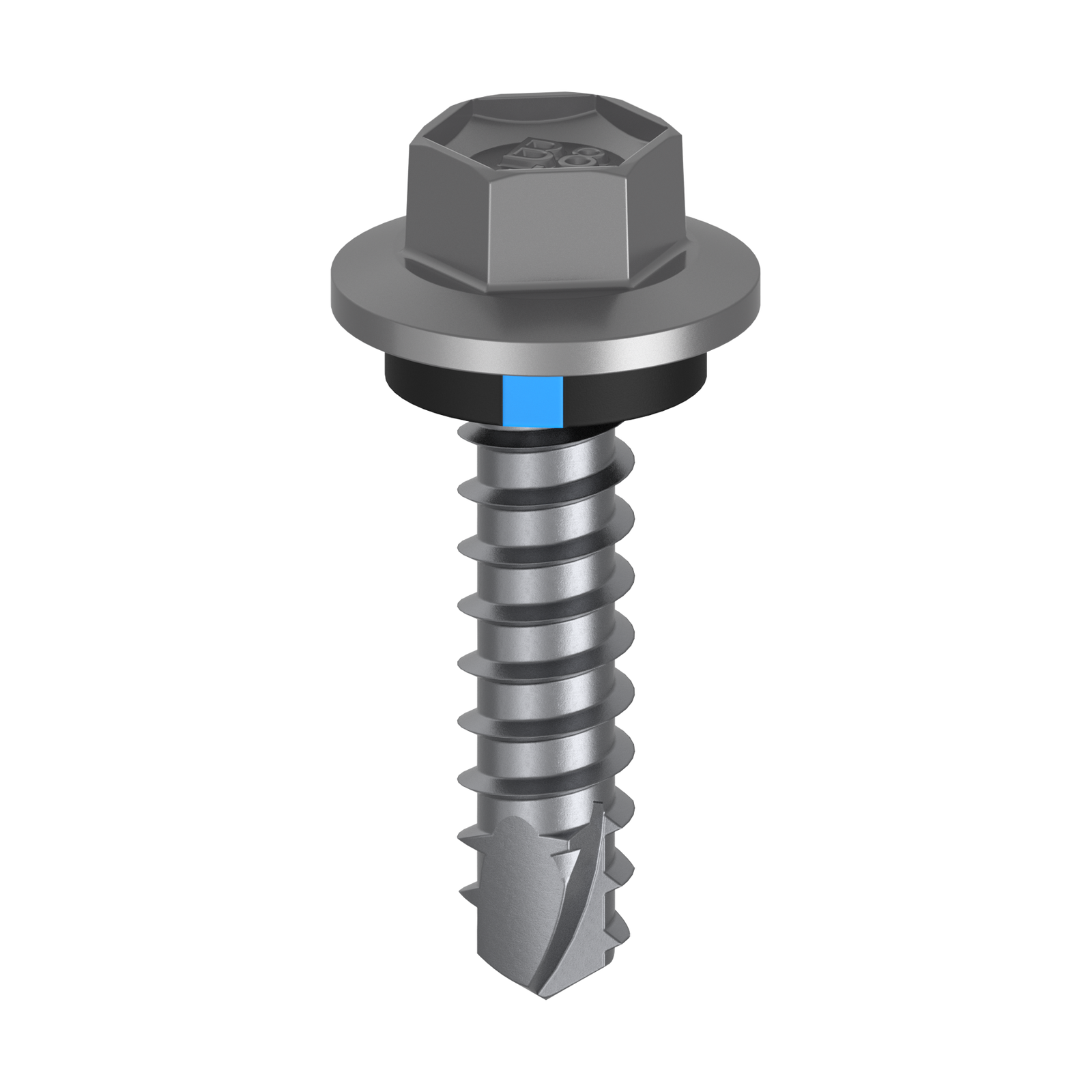Bremick Vortex Plus 6.2 x 25mm Hex Cladding Screw, Carbon Steel B8 Basalt, Sealed Head Vortex Point - 100 Box