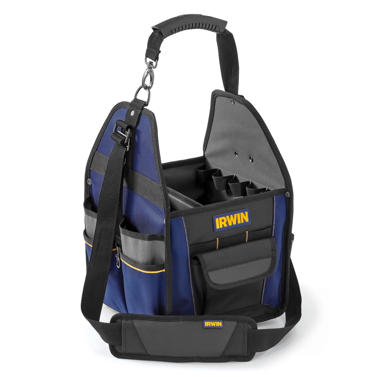 IRWIN 250mm Pro Electrician's Tool Tote, 37 Pockets, Tape Holder, Detachable Handle