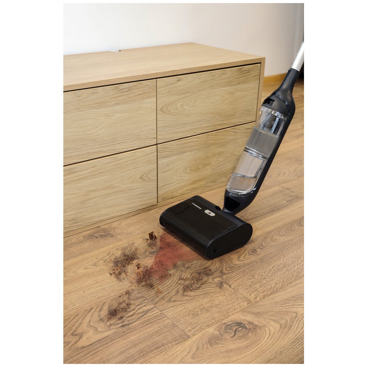 Hizero wet and dry stick vacuum - polymer roller, realtime self-cleaning, 60 minute battery life, Black - F300