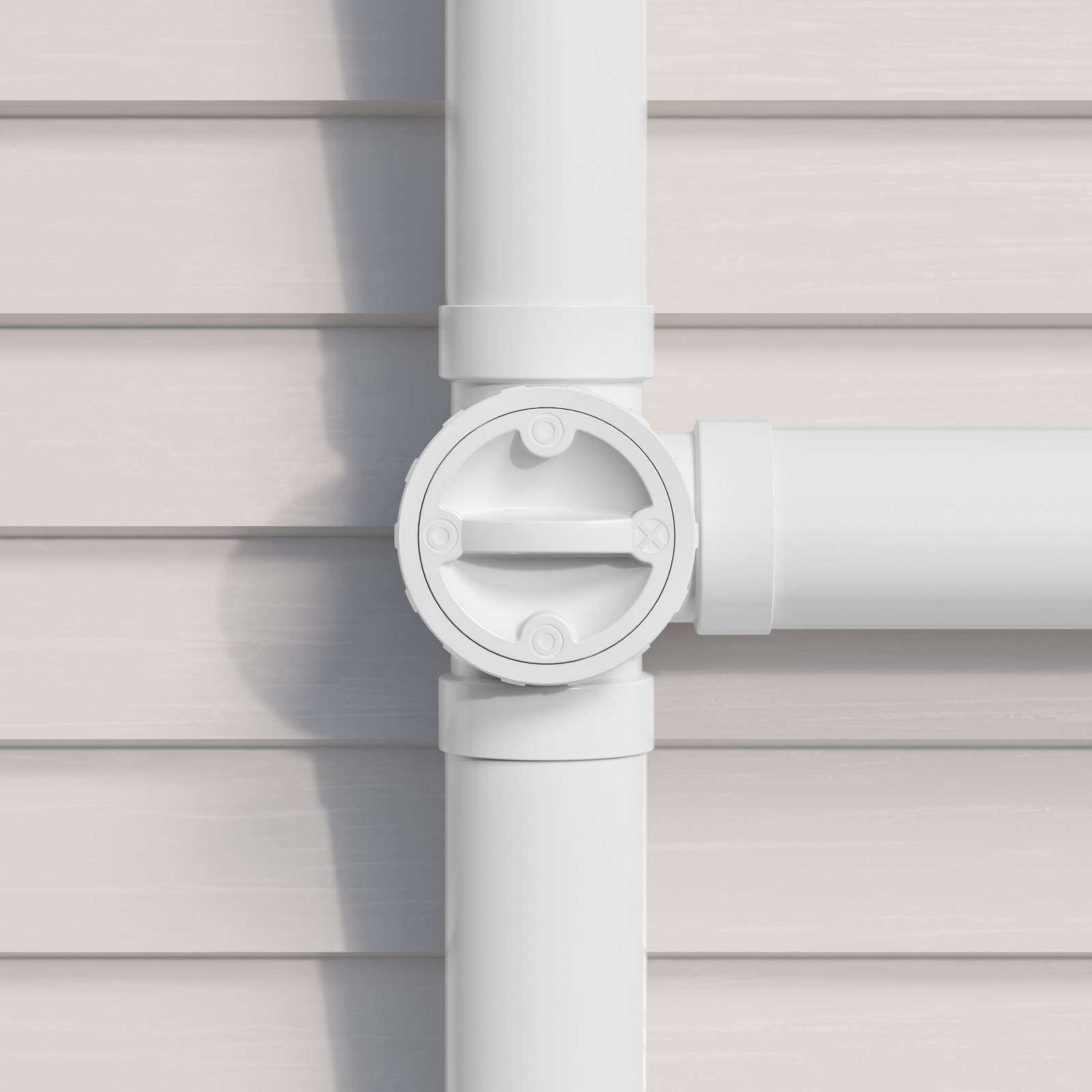 Rain Harvesting 90mm 3-Way Water Diverter, Grey PVC Push-Fit