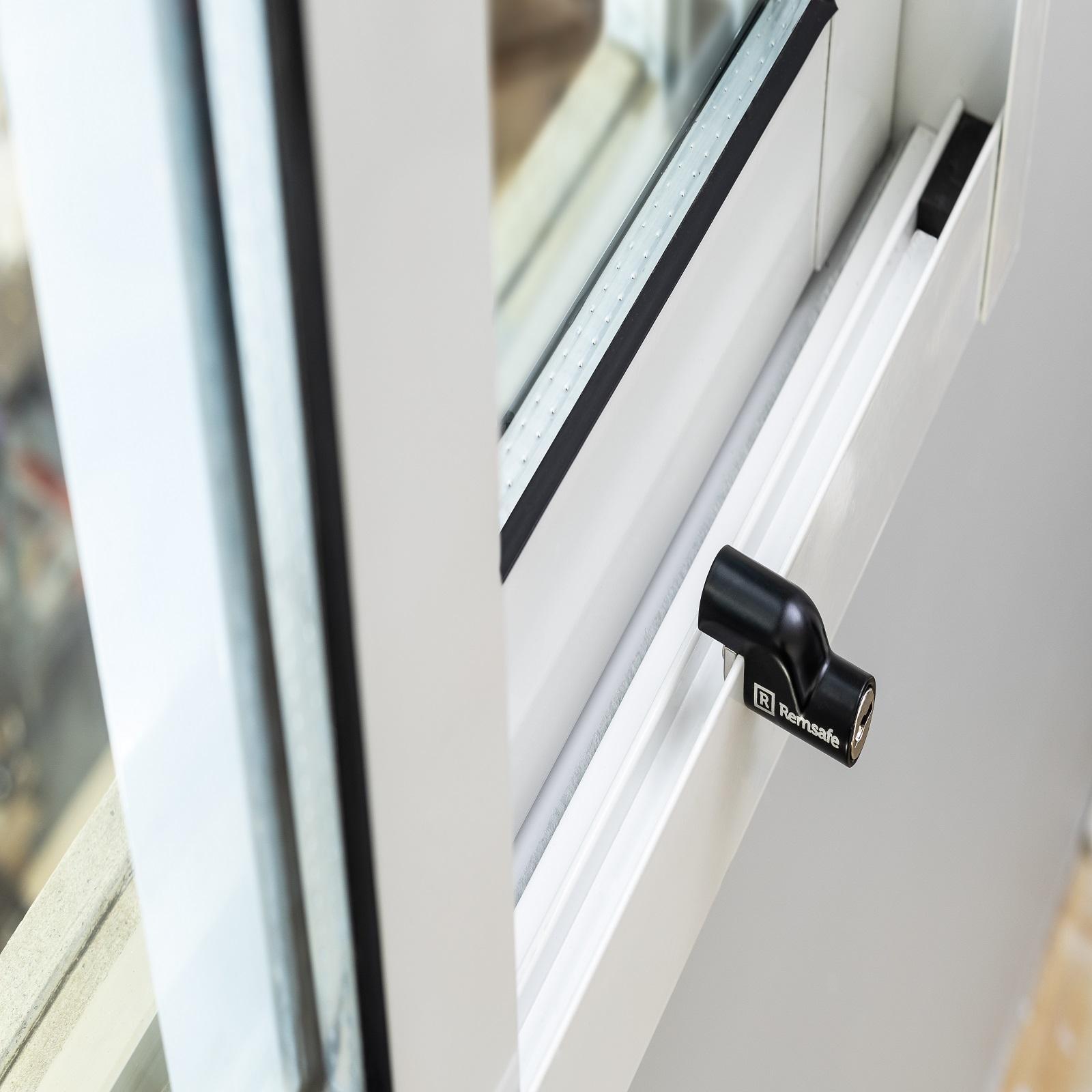 Remsafe Venlock Mini VL2 Window Restrictor, Black Cast Alloy Lockable