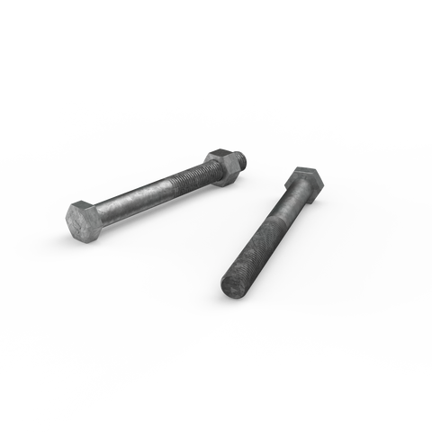 Zenith M16 x 150mm Hot Dip Galvanised Hex Head Bolt and Nut - 4.6 Grade Steel