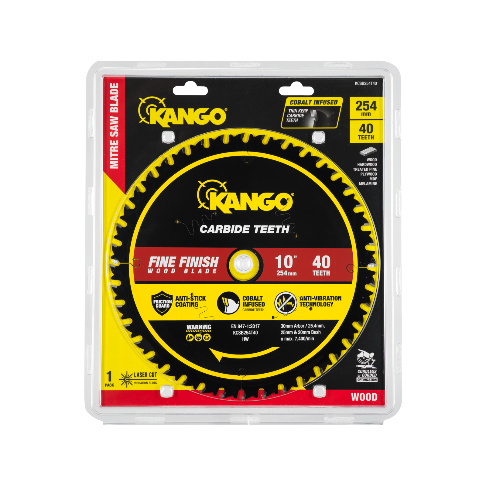 Kango 254mm 40T Wood Mitre Saw Blade KCSB254T40