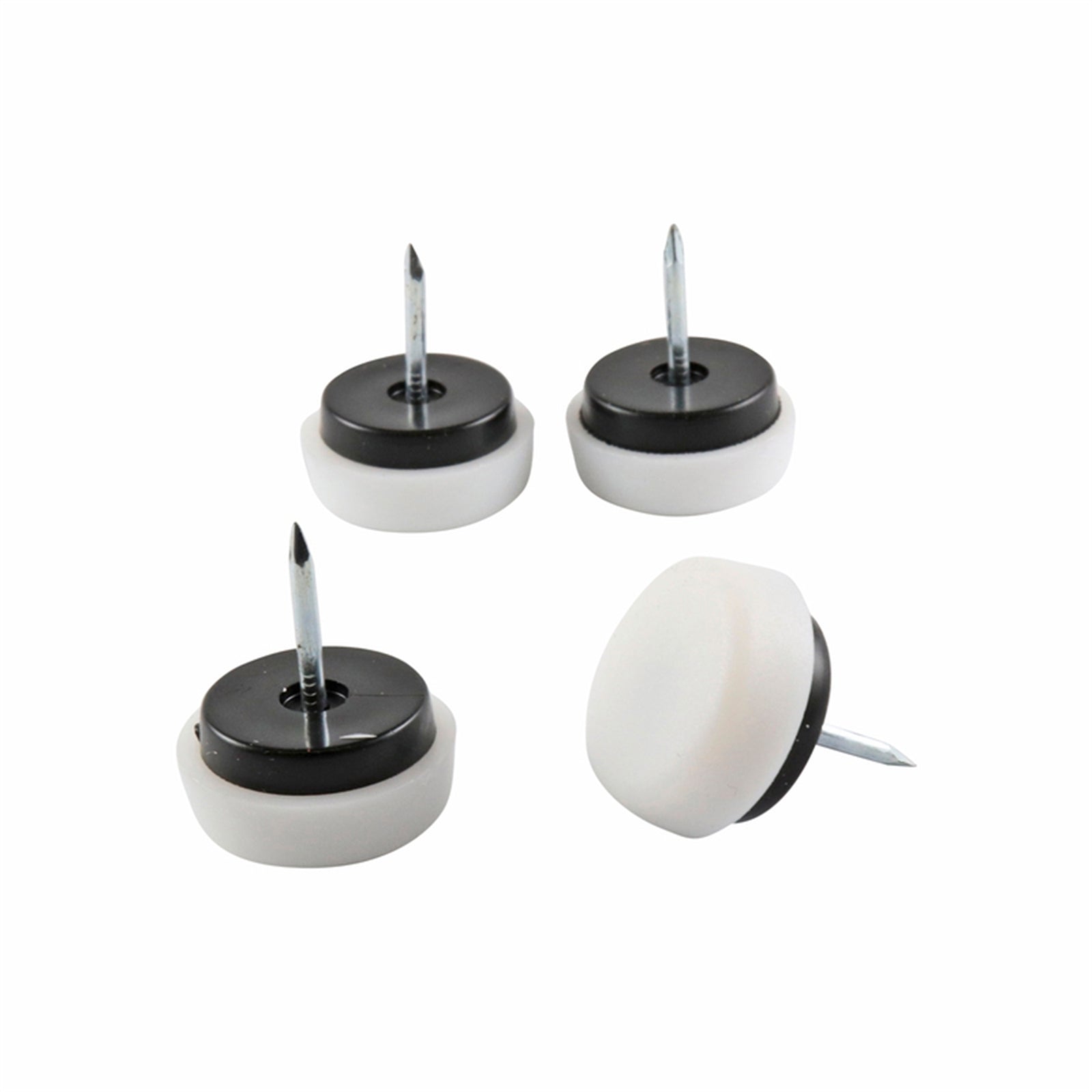 Surface Gard 22mm White Round Plastic Cushioned Nail-On Furniture Glide - 4 Pack
