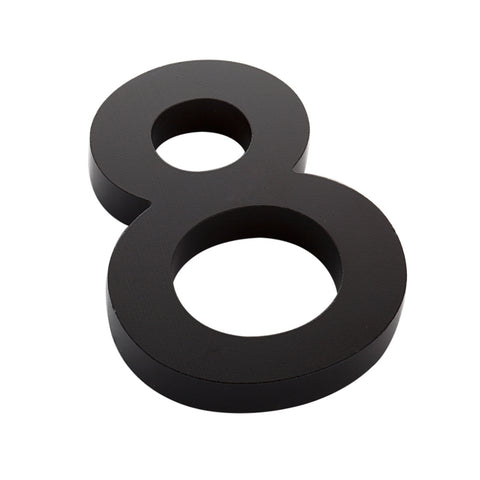 Sandleford 100mm Black Edge House Number 8 - Anodised Aluminium, Weather Resistant