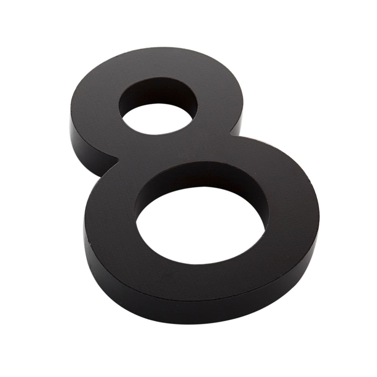 Sandleford 100mm Black Edge House Number 8 - Anodised Aluminium, Weather Resistant
