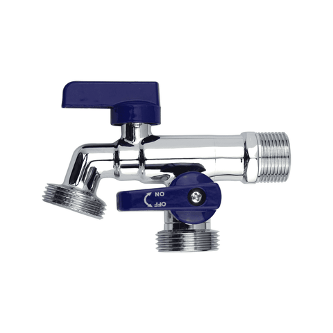Brasshards Dual MI Hose Tap 20mm Chrome Brass Lead Free