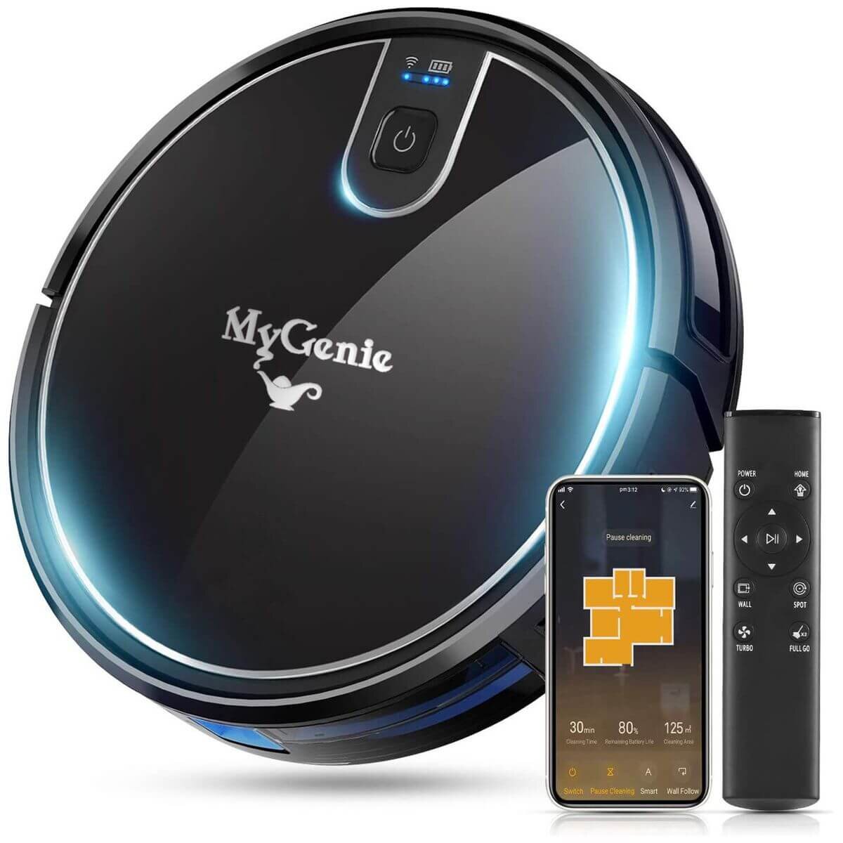 MyGenie Xsonic Wifi Pro Robotic Vacuum and Mop - Wet and Dry Cleaning, Smart Life App Control - 10002248