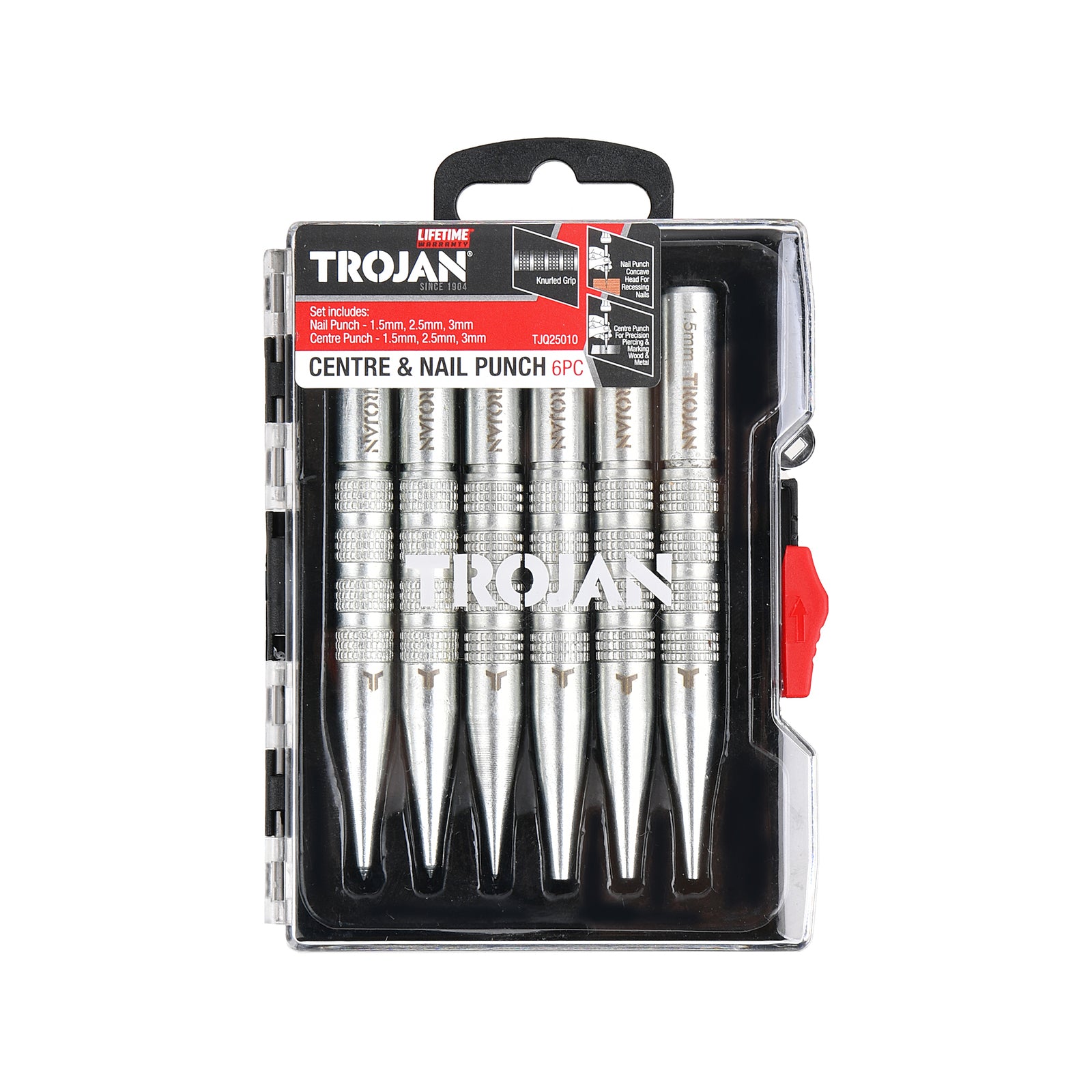 Trojan 6 Piece Centre and Nail Punch Set