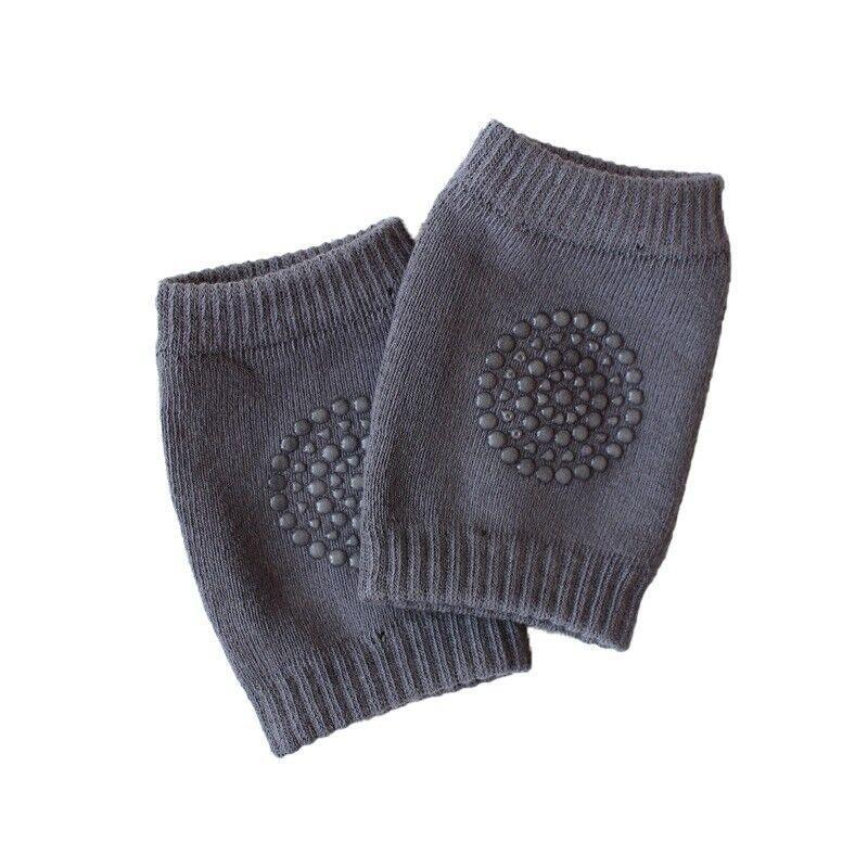 Baby Crawling Knee Pads Soft Cotton Protectors - Dark Grey