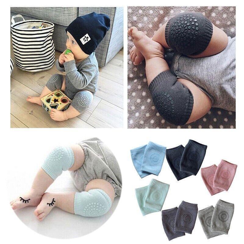 Baby Crawling Knee Pads Soft Cotton Protectors - Light Grey - view 6