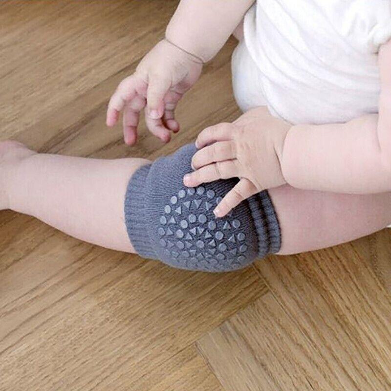 Baby Crawling Knee Pads Soft Cotton Protectors - Light Grey - view 8