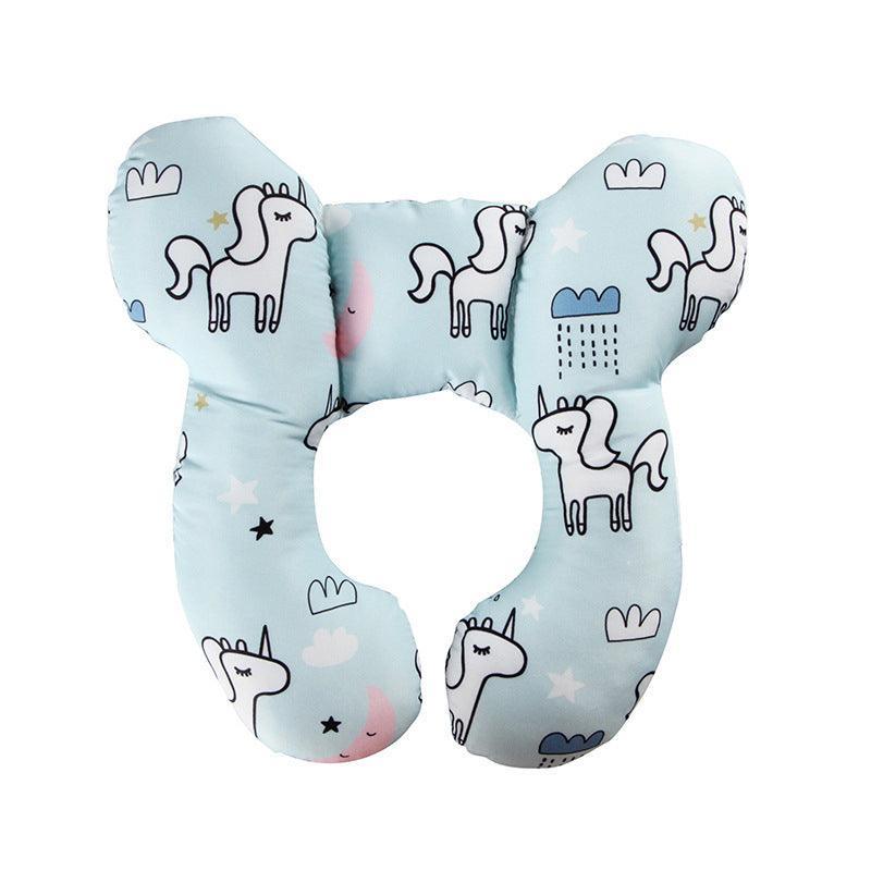 Baby U-Shaped Head and Neck Support Pillow for Car Seat and Stroller - Unicorn