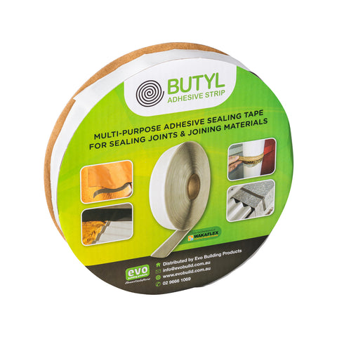 Evo 20mm x 10m Grey Butyl Adhesive Strip Sealing Tape, Cold Applied Water Repellent