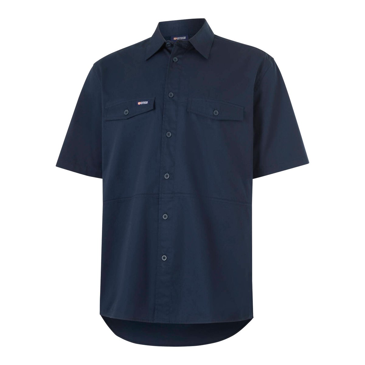 Citeco Men's Navy Short Sleeve Shirt - 100% Cotton, Size L