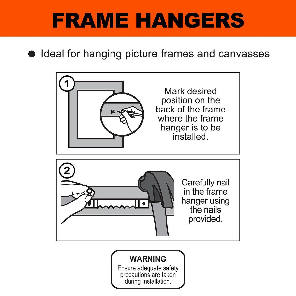 Everhang Brass Plated Steel Picture Hanging Frame Claw - 4 Pack