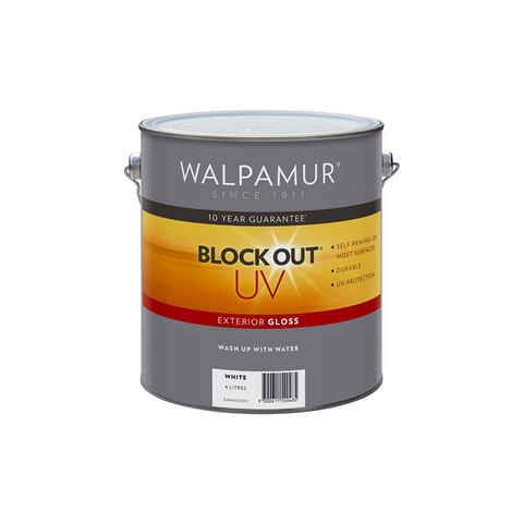 Walpamur 4L White Gloss Blockout UV Paint Water Based