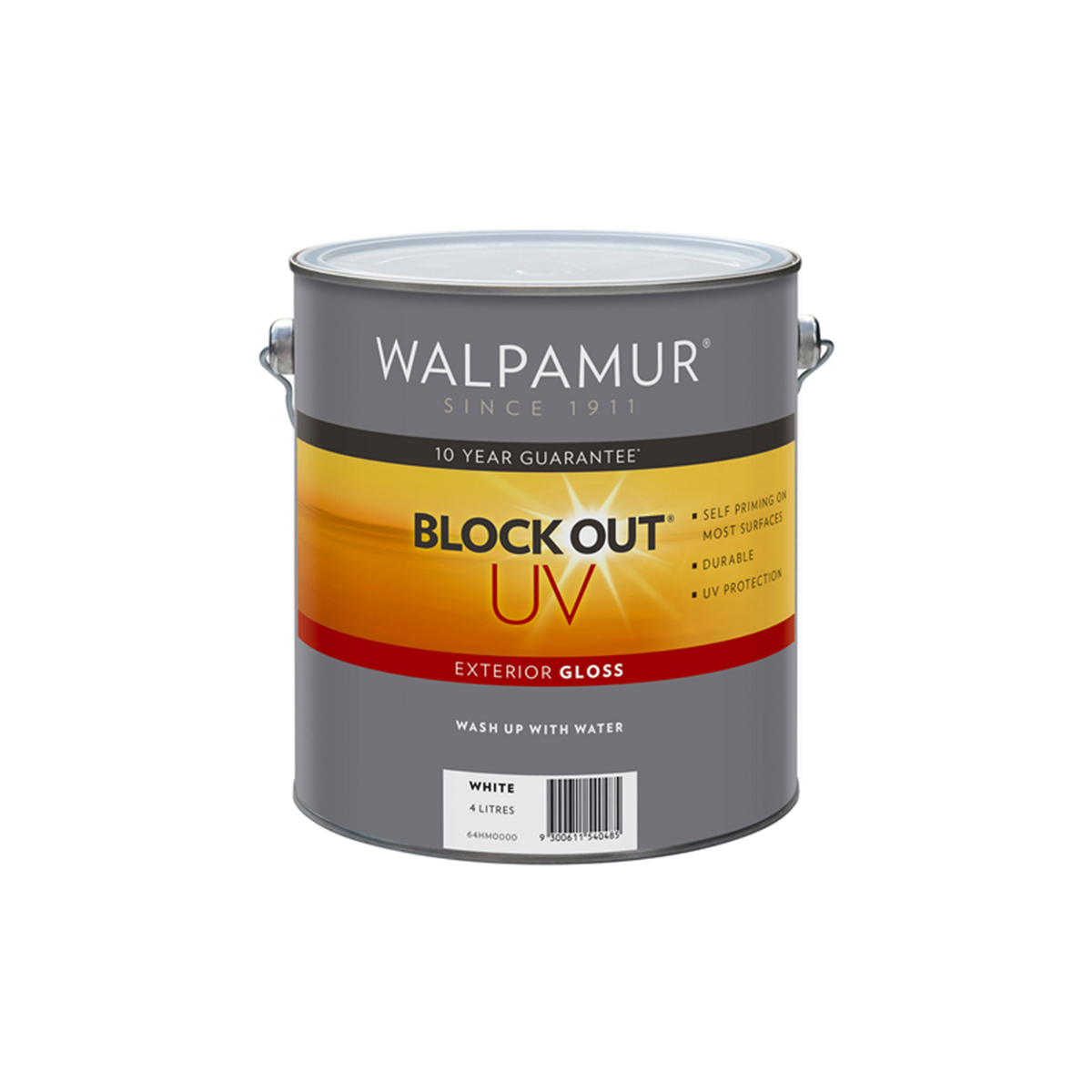 Walpamur 4L White Gloss Blockout UV Paint Water Based