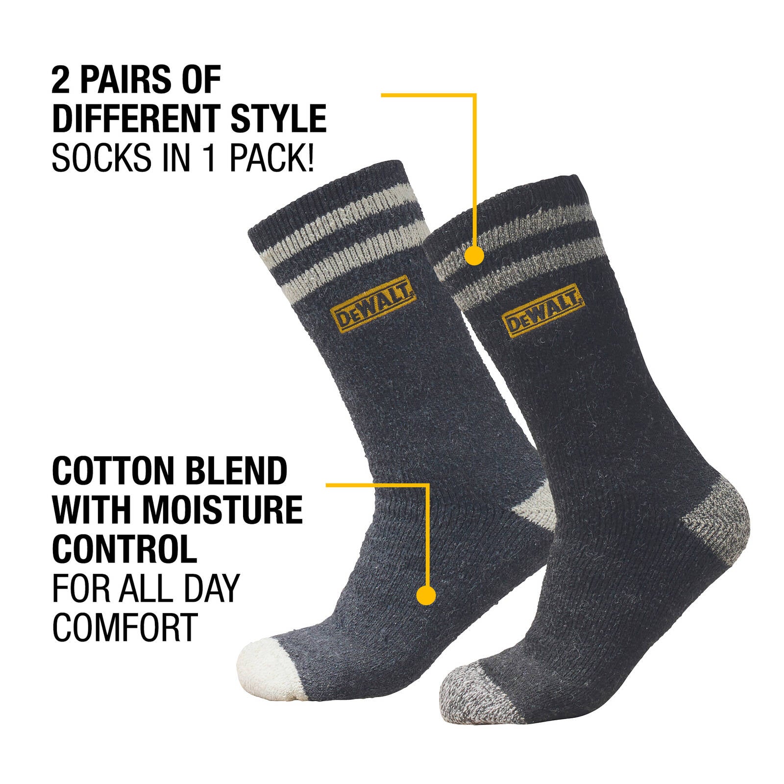 DEWALT Thermal Work Socks - 2 Pack, Insulated