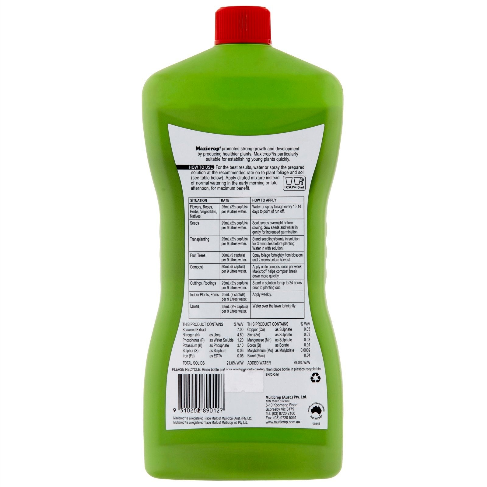 Multicrop Maxicrop Seaweed Plant Food Concentrate 1L