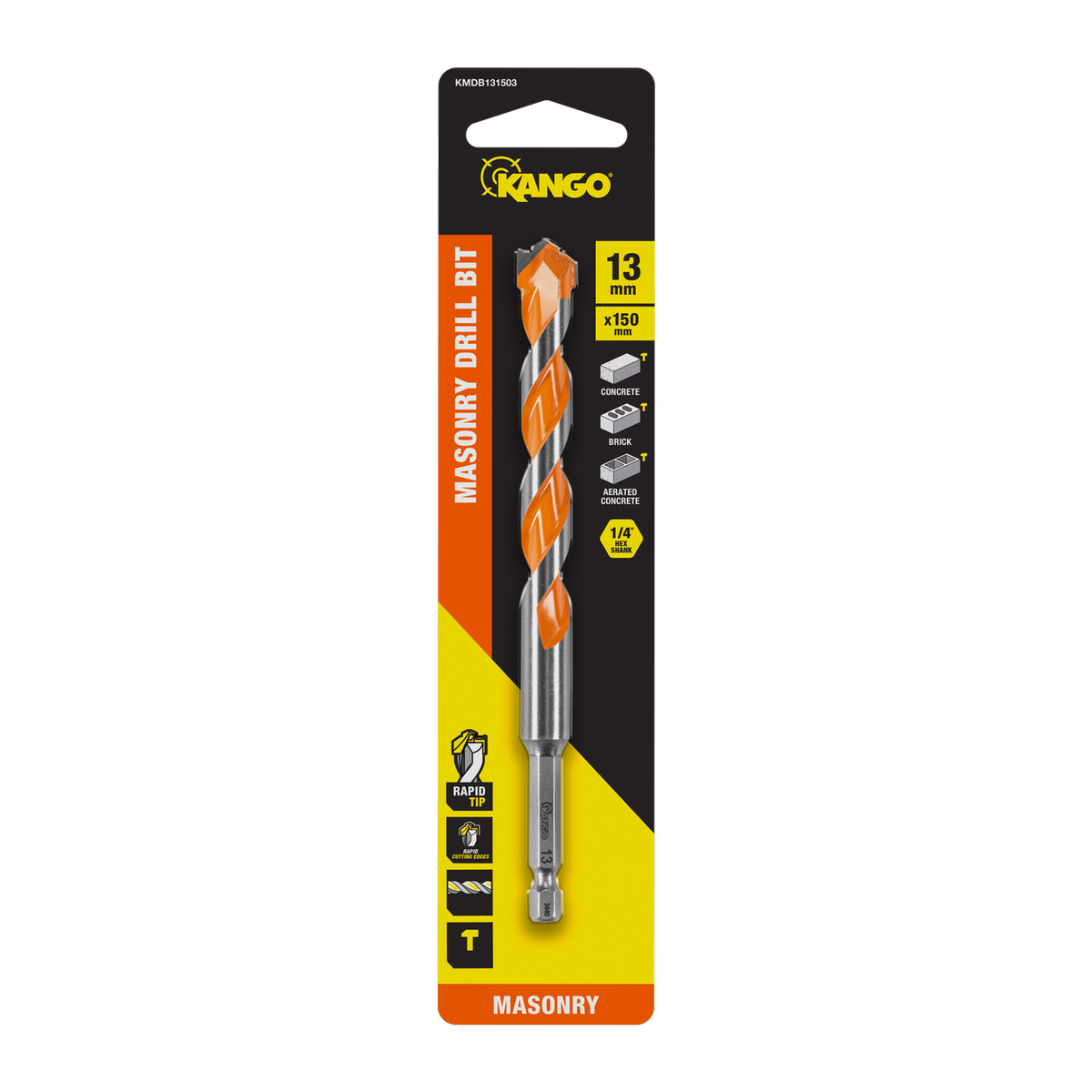 Kango 13 x 150mm 1/4in Hex Masonry Drill Bit