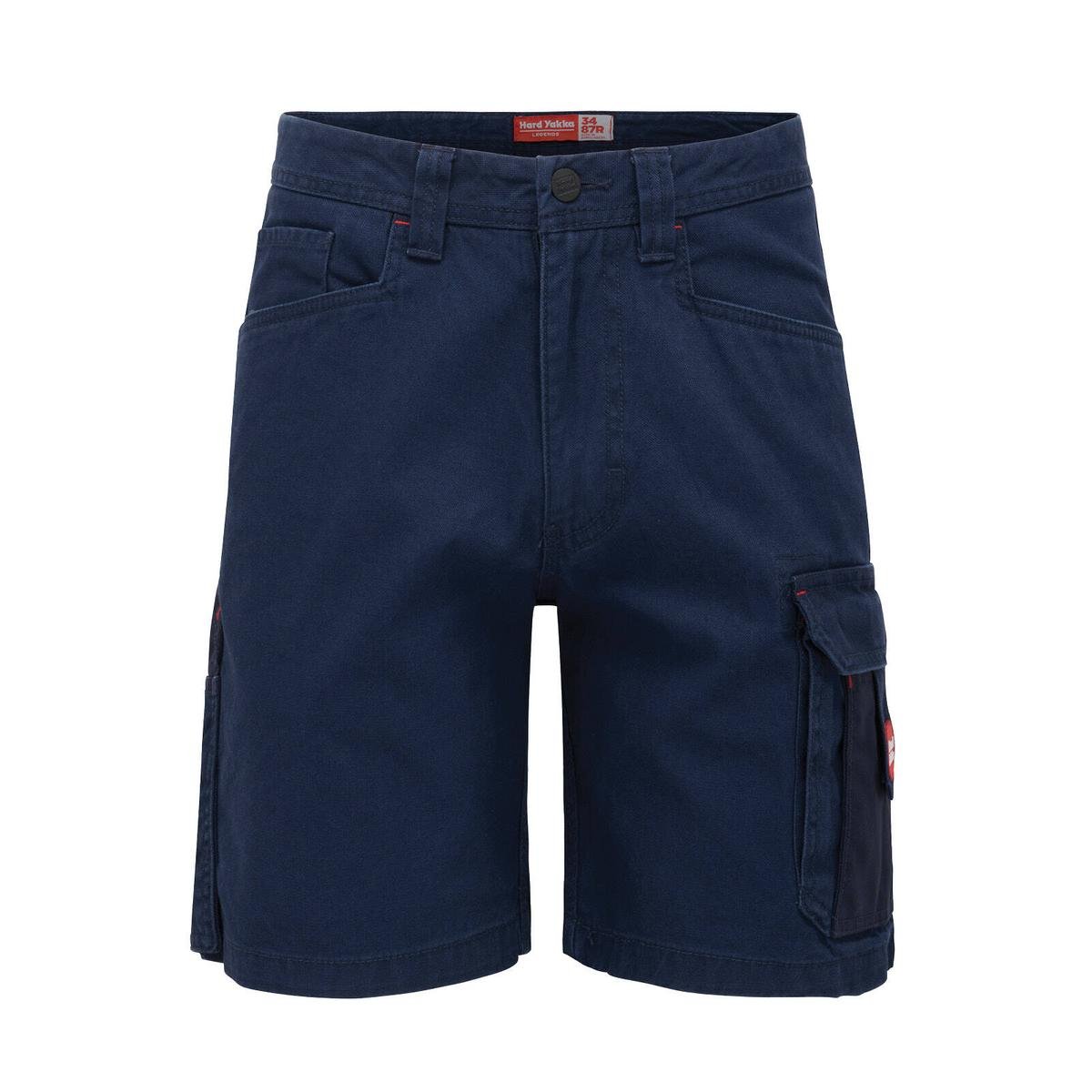 Hard Yakka Legends Cargo Short Mens Navy 100% Cotton Panama Weave Size 102R