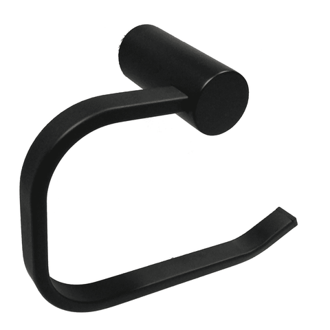 Barelli Black Matte Ambiente Coated Zinc Alloy Single Toilet Roll Holder Wall Mount